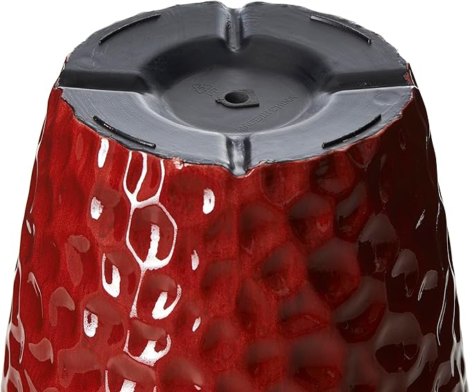Glitzhome Set of 2 Oversized Plastic Planters for Plants,23.75" H Large PP and Stone Honeycomb Textured Gradient Red Planter Tall Planter Pot with Drainage Hole for Outdoor Front Porch and Patio Deck