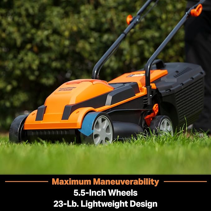 LawnMaster CLM2413A Cordless 13-Inch Lawn Mower 24V Max with 2X4.0Ah Battery and a Charger