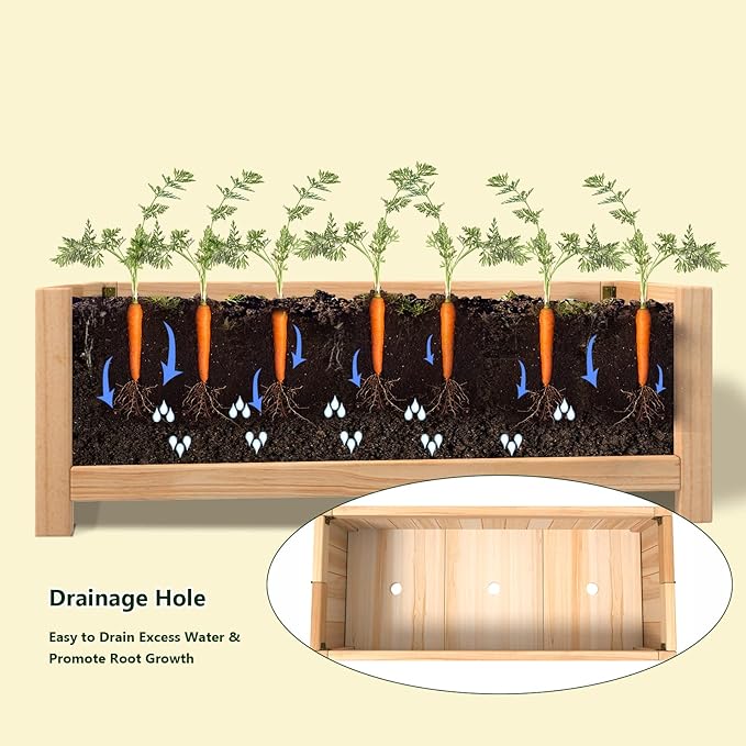 Giantex Raised Garden Bed Folding Flower Planter Vegetable Folding Planting Box for Patio Lawn Garden Backyard Elevated Outdoor Wood Planter Boxes, 27.5" Lx12 Wx10 H