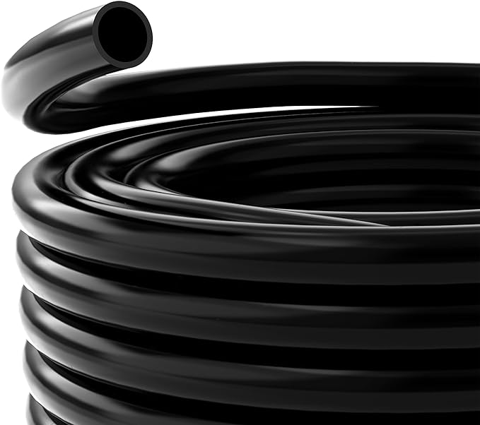 Alpine Corporation 100' PVC Tubing with 1/2" Inside Diameter and 1/8" Wall for Ponds and Fountains, Black