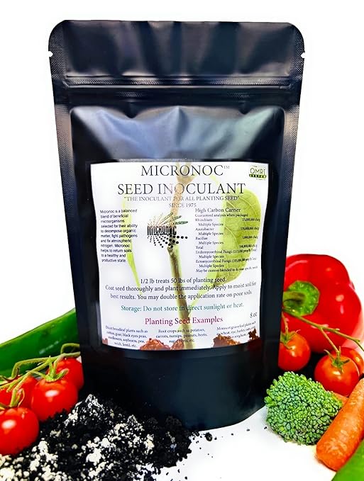 Seed Inoculant - Organic Fertilizer for Soil Health and Strong Germination - Beneficial Microbial Seed Inoculant (8oz)