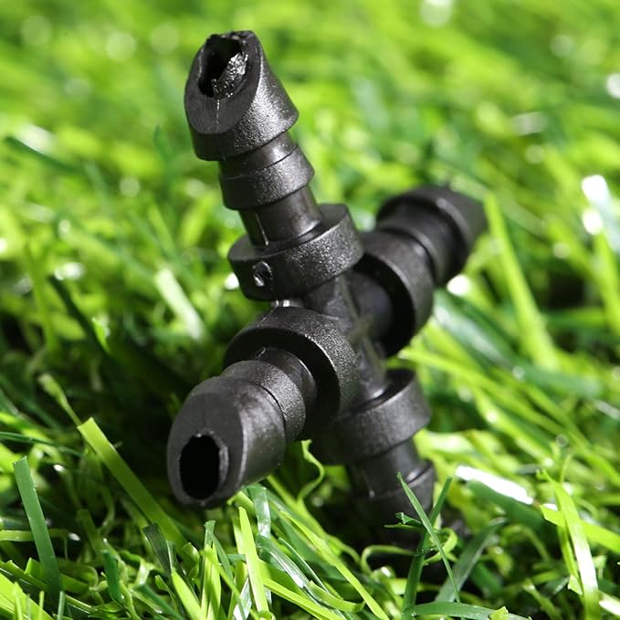 Mtsooning 50PCS Irrigation Cross Connectors for 4/7mm Hose,Barbed Tubing Fittings Kit 4-Way Coupling for Drip Sprinkler Garden Lawn Systems Systems