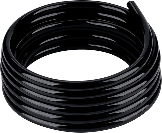 Black Vinyl Tubing 3/8” ID × 1/2” OD - 25 Feet PVC Flexible Plastic Tube Hybrid Hose, Transfer Water Air Oil for Pond Fountain Garden, Non-toxic and BPA free