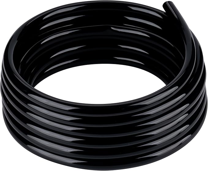 Black Vinyl Tubing 1” ID × 1 1/4” OD - 50 Feet PVC Flexible Plastic Tube Hybrid Hose, Transfer Water Air Oil for Pond Fountain Garden, Non-toxic and BPA free