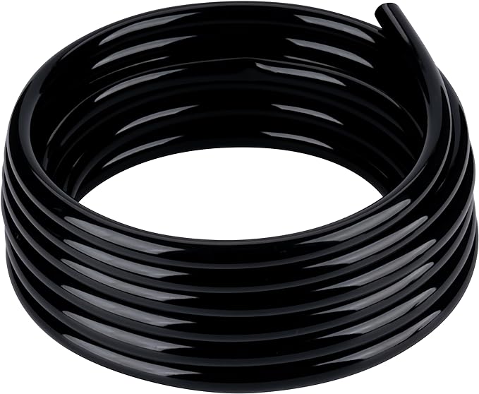 Black Vinyl Tubing 3/4” ID × 1” OD - 50 Feet PVC Flexible Plastic Tube Hybrid Hose, Transfer Water Air Oil for Pond Fountain Garden, Non-toxic and BPA free