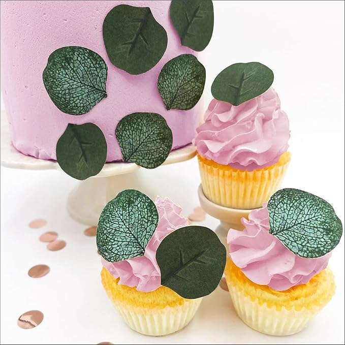 Sugar Robot - Edible Eucalyptus Leaves - Small Size - Edible leaves for cake decorating - Premium Crafted - Made in the USA Cake -Set of 24 (Eucalyptus Leaves)
