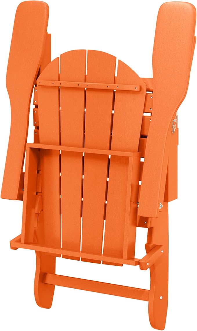 Westin Outdoors Laguna WO Home Furniture Adirondack Chair 2 PCS Set Outdoor Folding Patio Chair for Bon Fire Pit Garden Lawn Backyard Lounging Relaxing (Orange)