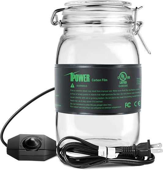 iPower 3" x 20" Seeding Heat Mat with Temperature Adjustable Knob and Thermometer, Durable Warm Hydroponic Plant Germination Starting Pad