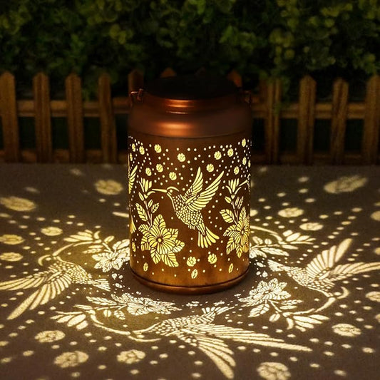Hummingbird Solar Lanterns Outdoor Waterproof Hanging Solar Lights, Birthday Gifts for Women, Men, Mom, Mothers Day Gifts, Garden Decor for Outside, Patio, Outdoor, Yard, Lawn, Balcony