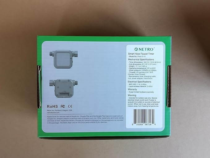 Netro Pixie Z1 Smart Hose Faucet Timer, Weather Aware, Compatible with Alexa (Pixie Z1 with Hub)