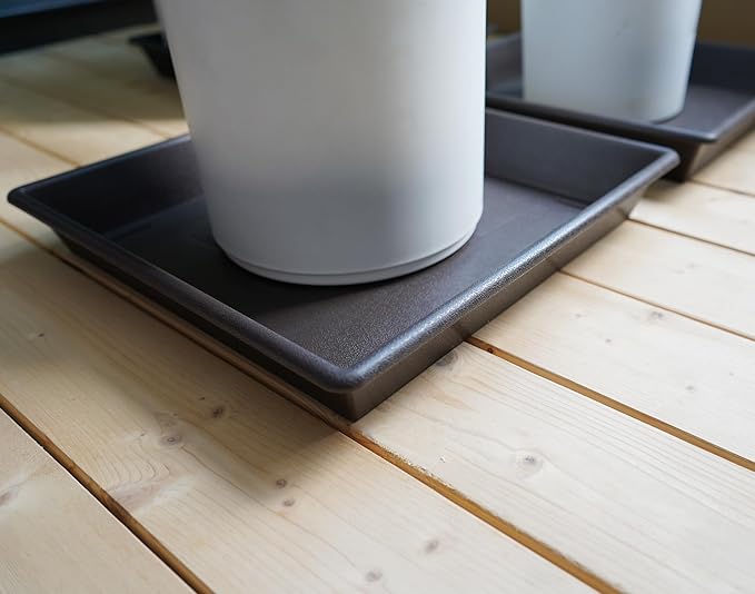 Square Plant Saucer 6 Inch 5 Pack6 8 12 14 16 18 20 Plant Trays for Pots Heavy Duty Plastic Plant Saucers for Indoors Outdoors, Flower Pot No Holes Plant Drip Trays