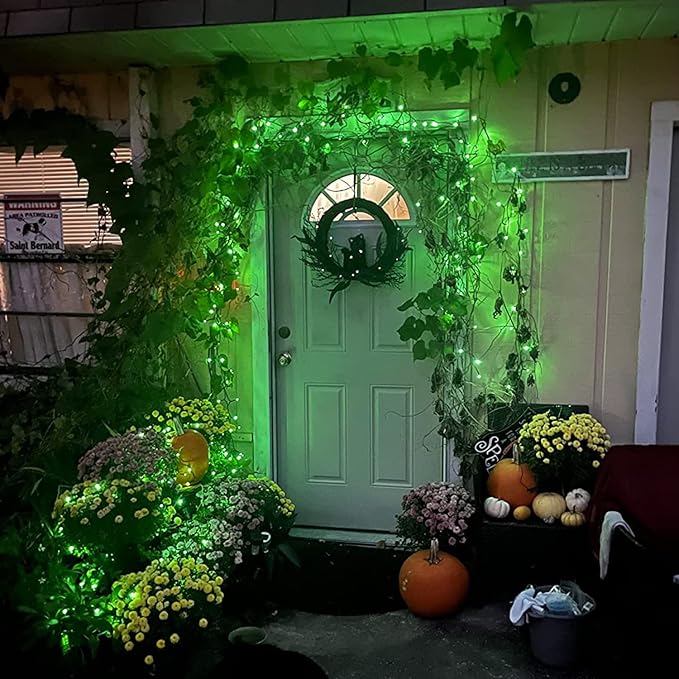 2 Pack Green Solar Lights Outdoor - Outdoor,Waterproof,8 Modes, Each 42.7 FT 100 LED Green String Lights for St Patrick's Day Tree Garden Patio Christmas Decorations