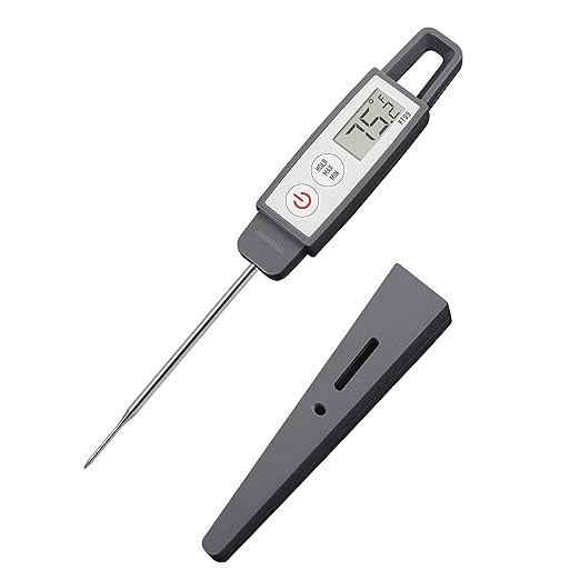 Lavatools PT09C Super-Quick Commercial Grade Digital Thermometer for Cooking, Meat, Candy, Candle, Liquid, Oil, 3" Compact Probe, Splash Proof, °C/°F Toggle, Hold Function - Sesame