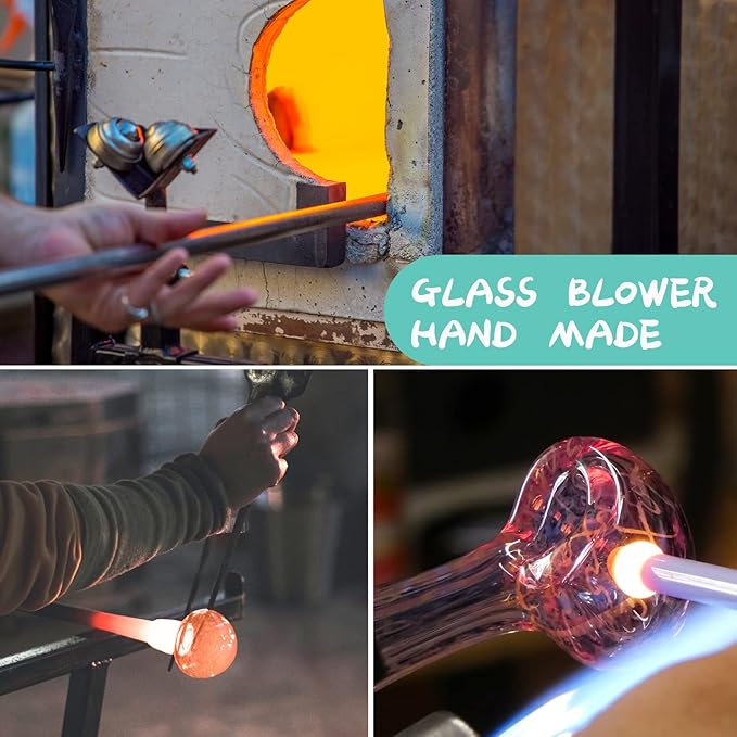 Yinns Hummingbird Feeders for Outdoors Hanging Ant and Bee Proof, Blown Glass Bird Feeder, Glass Hummingbird Feeder with Ant Moat Hanging Hook, Brush, Rope