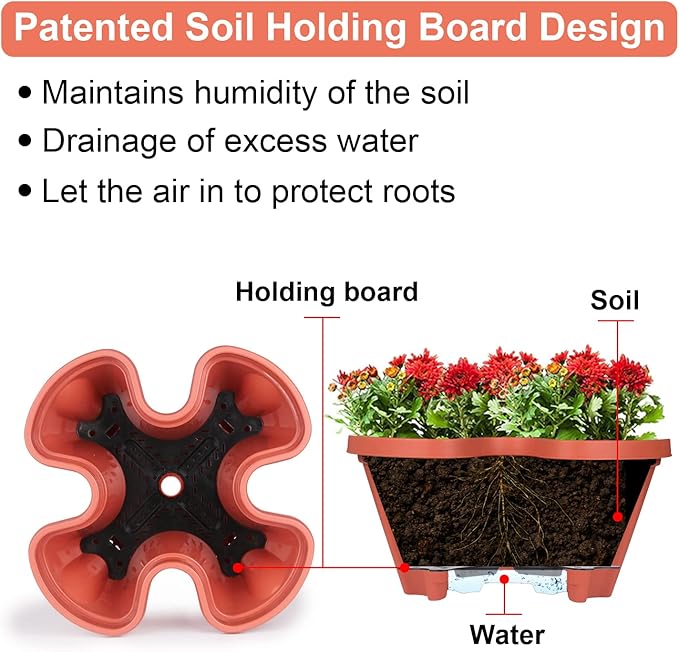 Vertical Planter 3 Tier Stackable Planters Garden Planters Strawberry Herb Flower and Vegetable Planter Indoor Outdoor Gardening Pots with Removable Wheels and Tools 2-Pack