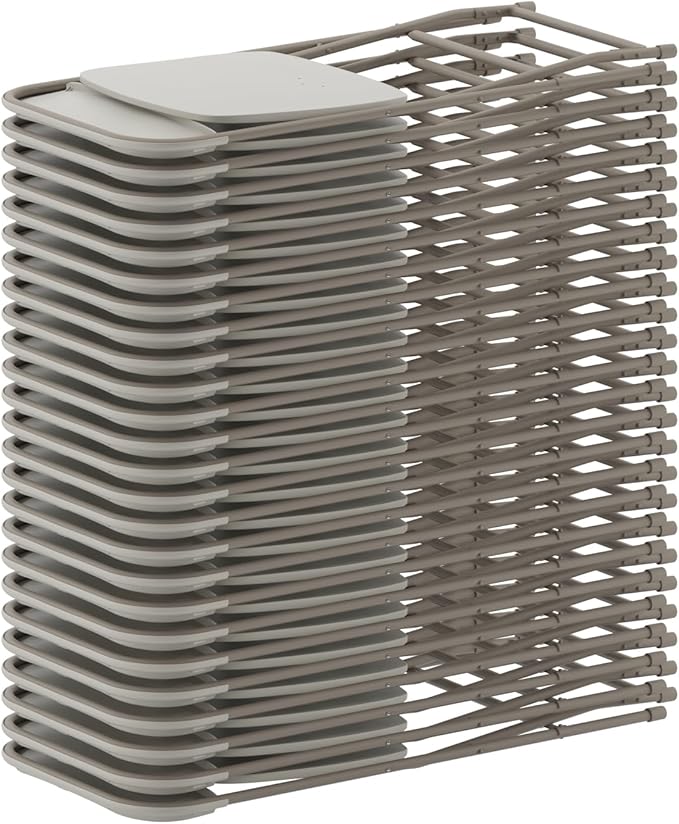 Flash Furniture Hercules Series Plastic Folding Chair - Beige - 6 Pack 650LB Weight Capacity Comfortable Event Chair-Lightweight Folding Chair