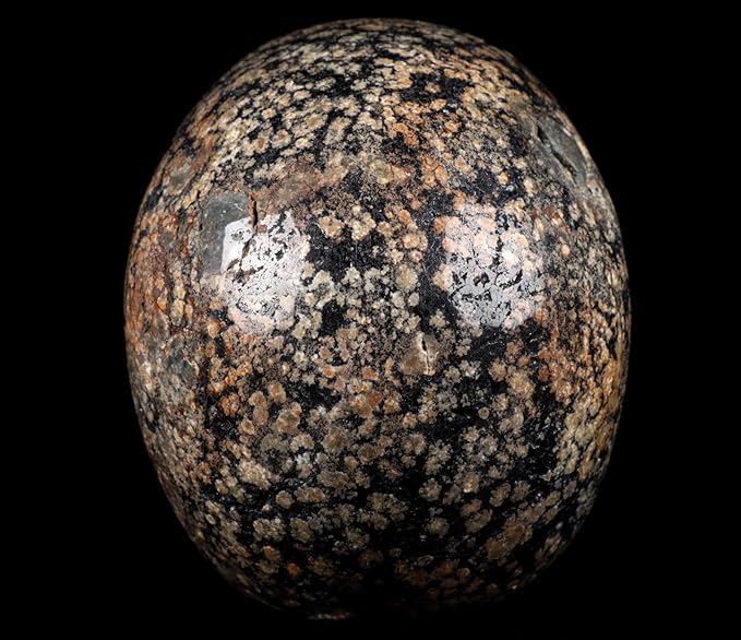 Skullis 5.0" Snowflake Obsidian Carved Crystal Skull, Hand Carved Gemstone Fine Art Sculpture, Reiki Healing Stone Statue.1397 Z8