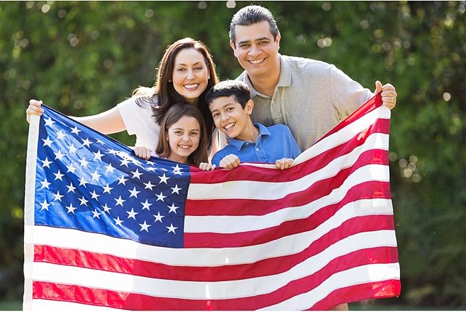 Homissor American Flags 3x5 for Outside US Flag - USA Outdoor Heavy Duty United State Flag Embroidered Stars Durable Nylon for All Weather High Wind Sewn Stripes With Brass Grommets