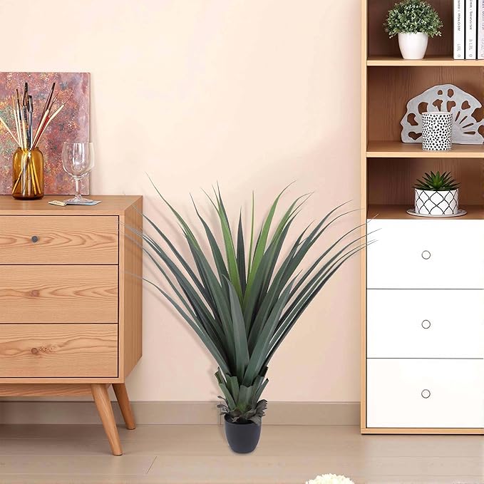 Artificial Spiked Agave Plant 40inch Faux Agave Plants for Front Porch Patio Indoor Outdoor Home Office Decor