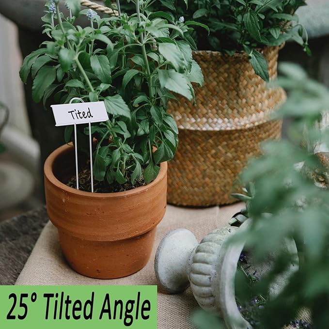 30pcs Plant Labels for Outdoor Garden Waterproof Plant Markers for Outdoor Plants, 11inch Metal Plant Tags and Labels Garden Markers for Seedlings Herbs Vegetable Greenhouse Gifts (White)