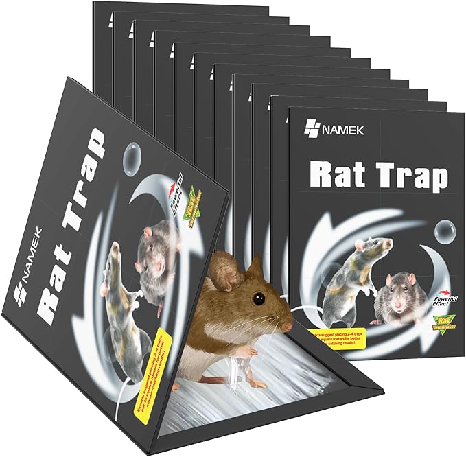 12-Pack Extra Wide Rat Traps, Heavy Duty Glue Traps for Mice & Rats - Eco-Friendly Indoor Pest Control, Tunnel Design Rat Trap with Super Sticky Adhesive (Mouse Killer, Safe for Kids & Pets)