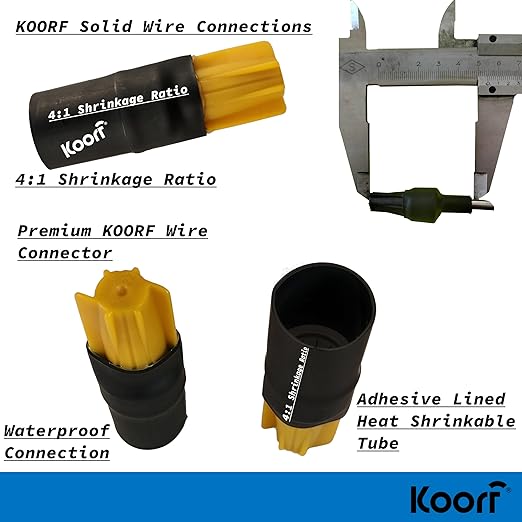 UL Listed Waterproof Wire Connectors with Heat Shrink tubing for Outdoor Caps Sprinkler LED applicate in Wherever Corrosion Exists, Moisture (20, XLargeHeatShrinkable)