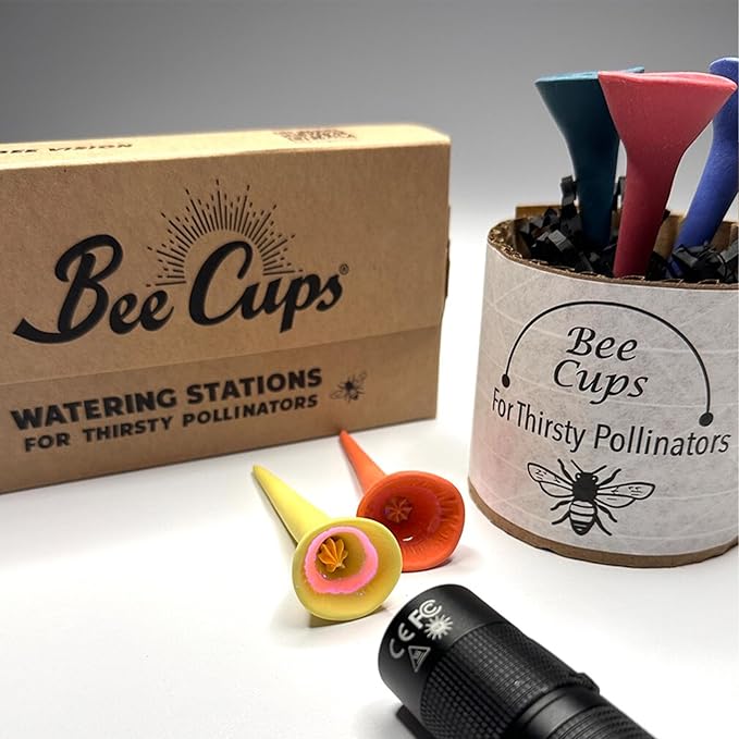 3 Pack, Bee Watering Station, Butterfly Feeder, Bee Feeder, Garden Decor, Bee Decor, Outdoor Garden Decor, Plastic Free, Handmade from Porcelain (3, Bold Variety)