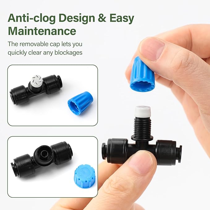 Bonviee 65FT Drip Irrigation System with Quick Connector- New Automatic Drip Irrigation Kits Garden Watering System for Raised Bed Garden Greenhouse with 1/4'' Tubing, Drip Emitters, Connectors