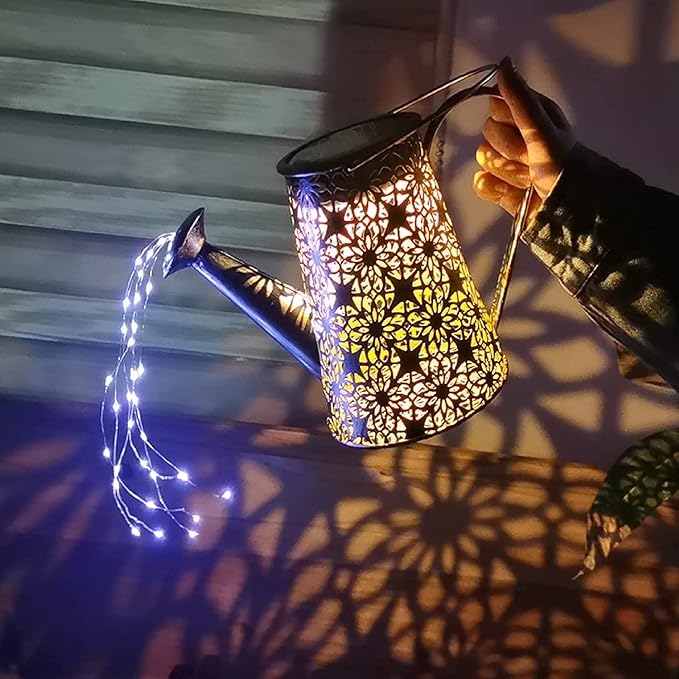 Solar Watering Can Lights, Large Retro Metal Hanging Solar Lights Outdoor Waterproof, Gardening Gifts for Mom Grandma Women Birthday, Garden Decor Yard Light Outside for Porch Landscape Patio