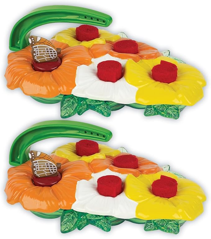 Deluxe Butterfly Feeder (Set of 2) – Outdoor Feeder – 4 Nectar Feeding Stations – Colorful Flowers Attract Butterflies to Your Garden