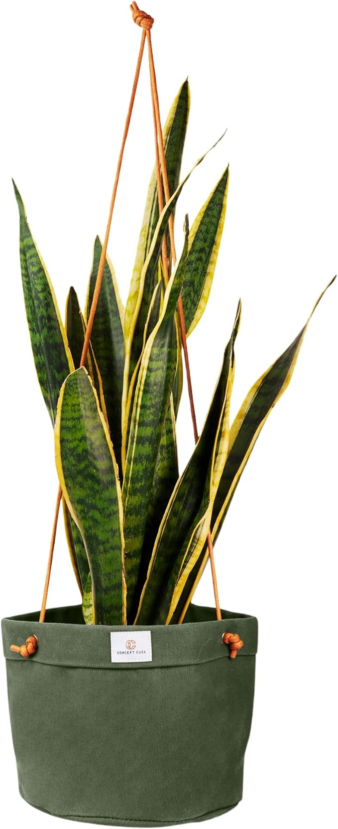 Waxed Canvas Handmade Hanging Planter for Indoor/Outdoor Plants, Hanging Basket Plant Holder Forest Green