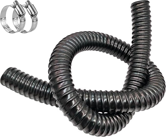 Pond Tubing 1 1/4 Inch Id Flexible Plastic Corrugated Water Sump Pump Drain Hose10Ft,Black