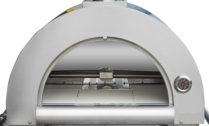 32.5 inch Propane Gas and Wood Fired Pizza Oven with Waterproof Cover, Large Stainless Steel Pizza Oven for Outdoor, Backyard and Party (Blue)