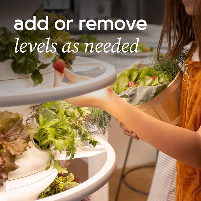 Farmstand Starter Kit with Glow Rings and 36 Seedling Credits | Large Hydroponic Growing System Kit | Vertical Garden Planter Tower | 6ft 7in Tall