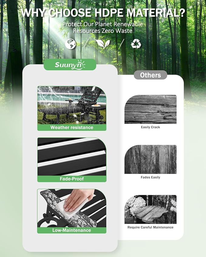 Lounge Chair Outdoor Set of 4 with Wheels, Adjustable 6-Position Chaise Lounge Outdoor, Patio Lounge Chair for Poolside Backyard, Black