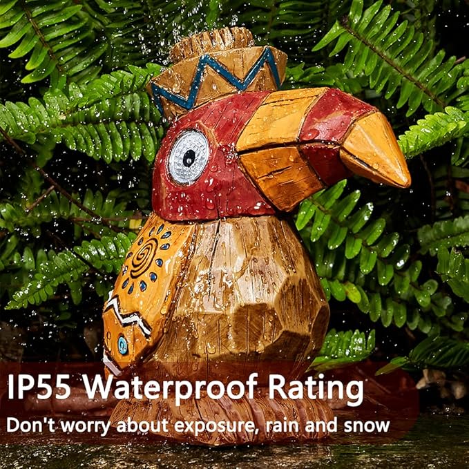 Solar Tiki Statue-WoodWoodpecker Bird-Garden Hawaiian - Solar Outdoor Light Garden Sculptures & Statues Totem Pole Bar Outdoor Patio Pool Yard Summer Decorations
