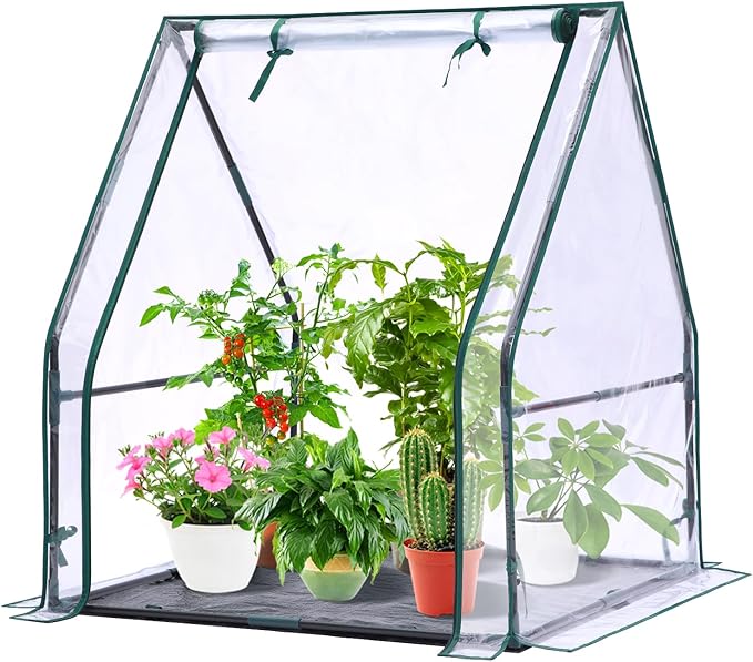 Mini Greenhouse for Indoor Outdoor: Ohuhu Tabletop Portable Green House with Waterproof Pad for Small Plants Nursery Germination, 36"x36"x42" Light Duty Cover Tent Humidity Dome Seedling Accessory