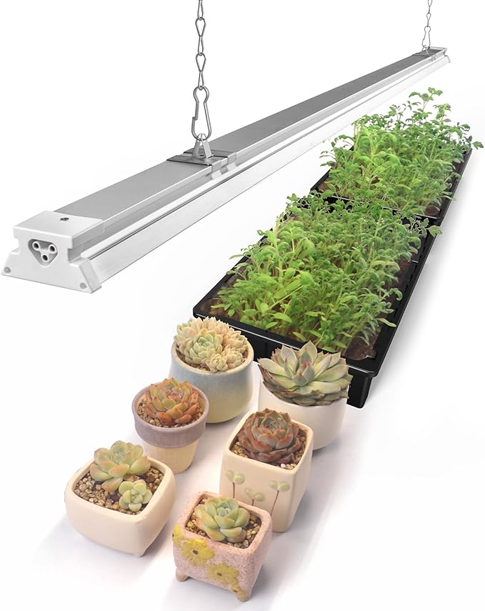 Barrina TX-S60 4FT Grow Light, 60W(420W Equivalent), Full Spectrum with 660nm Red LEDs, High PPFD, Linkable, Hanging Grow Lights with On/Off Switch for Indoor Plants, Greenhouse, Seeding, Veg, 1 Pack