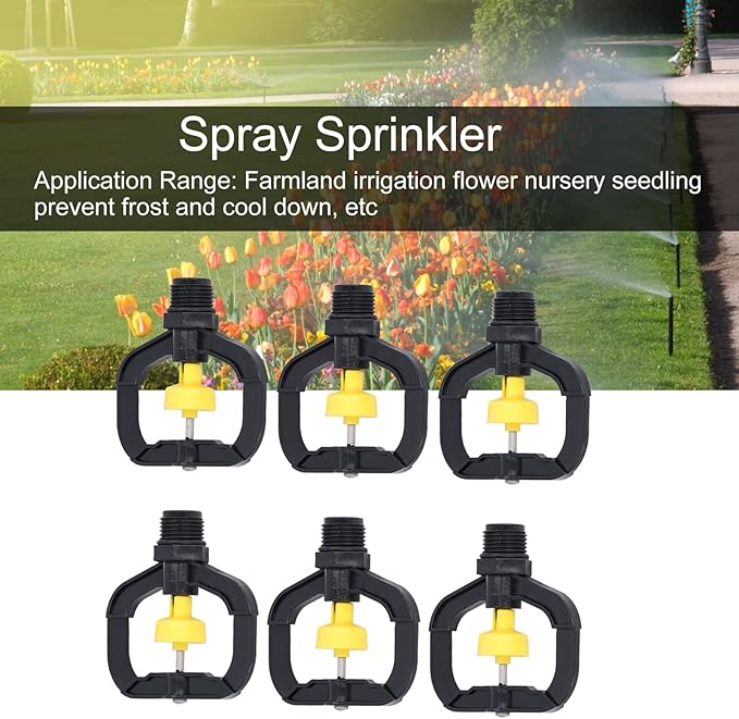 Pwshymi Garden Irrigation Misting Nozzles, 12PCS Plastic Spray Nozzle, Rotating Irrigation Sprinklers Atomizing Rotating Irrigation Spray Nozzles with G1/2 Male Thread for Garden Yard Lawn