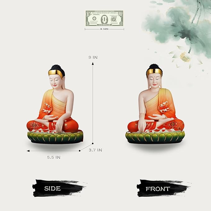 FENGSHUI-CAISHEN Top Ceramic Big Buddha Statue for Home, Meditation Sitting Buddha Figurine, Handmade Buddah, Buda, Budda, Buddha Statue Indoor/Outdoor, Buddha Decor & Gifts, Buddhas