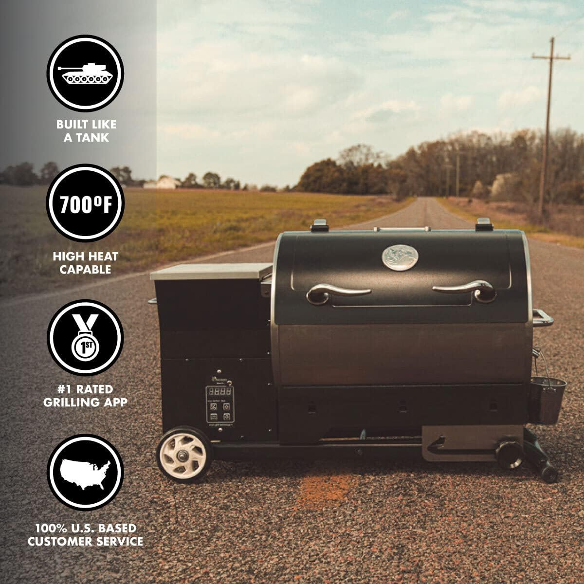 recteq Pellet Grill - Road Warrior 340 + Searing Essentials Bundle, Portable Electric Pellet Smoker Grill, BBQ, Wood Pellets, Sear, Smoke, and More