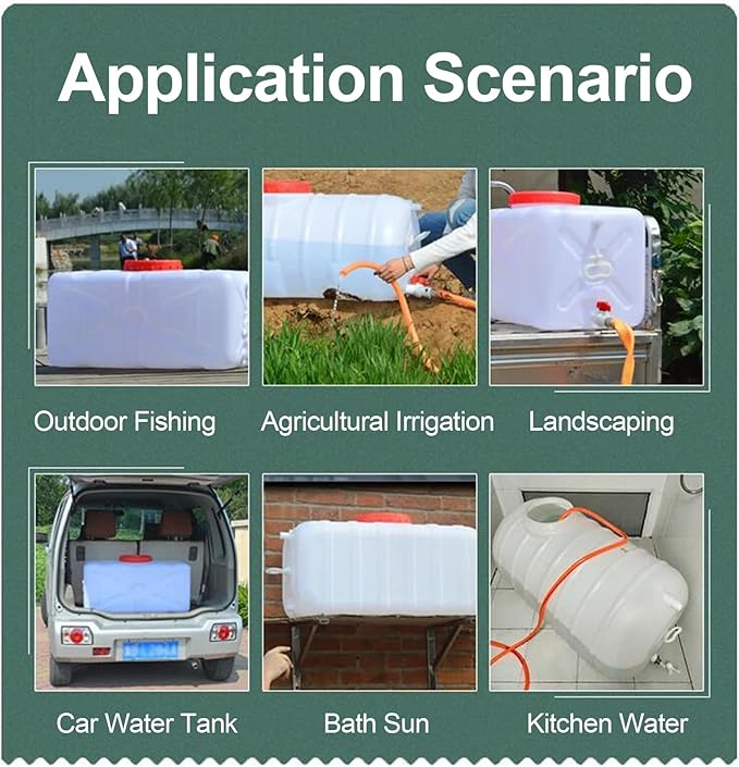 Heavy Duty Water Container Plastic Water Storage Carrier with Tap 50l 80l 110l 200l Water Tank Water Bottle Dispenser for Camping Caravan Hiking Outdoor(Size:200L)