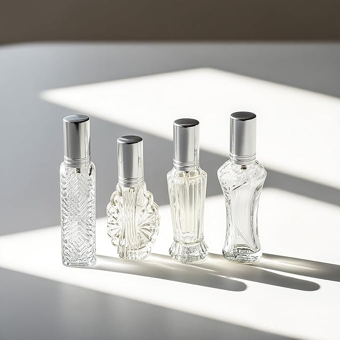 H&D HYALINE & DORA Vintage Refillable Perfume Bottles Glass Empty Spray Bottle Wedding Gifts Car Decor Set of 4