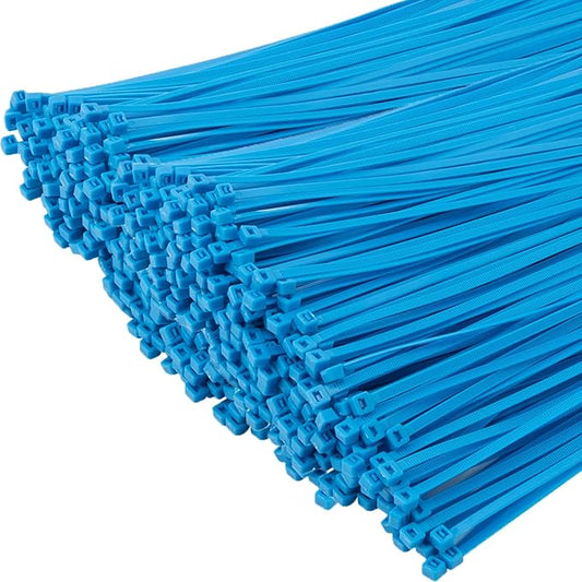 XINGO 1000 PCS Blue Zip Ties 12 Inch, 60 LBS Tensile Strength, Self-Locking Nylon Plastic Nylon PA66 Wire Ties for Indoor and Outdoor Use