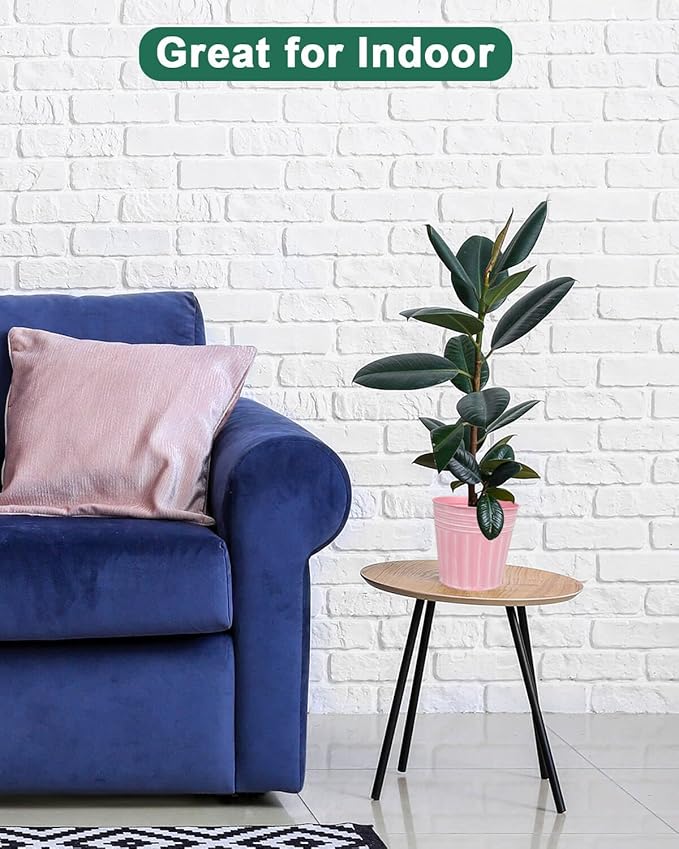 vensovo 5 Inches Pink Metal Rustic Flower Pots - 6 Pcs Small Galvanized Planters with Drainage Hole and Rubber Plug, Rustproof Tin Bucket Plant Pot Farmhouse Vintage Style for Decor