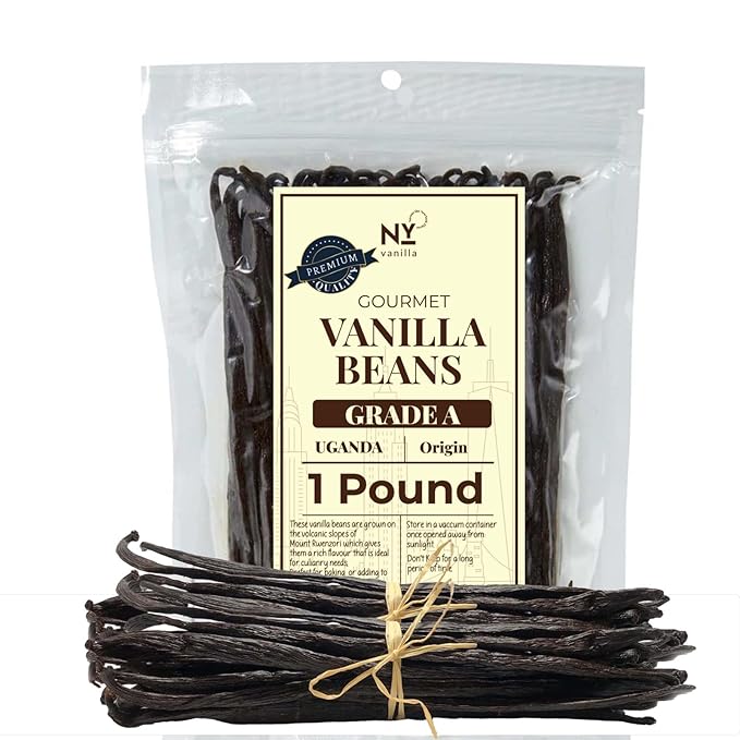 1 LB Bulk Vanilla Beans Grade A + | Vanilla Bean Pods For Making Extract | Non-GMO | Perfect For Baking, Cooking, & Desserts | 6-8 Inches. NYVanilla.