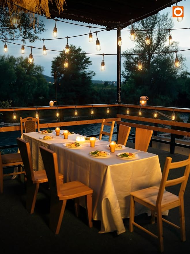 addlon LED Outdoor String Lights 36FT with Dimmable Edison Vintage Shatterproof Bulbs and Commercial Grade Weatherproof Strand - ETL Listed Heavy-Duty Decorative Lights for Patio Garden