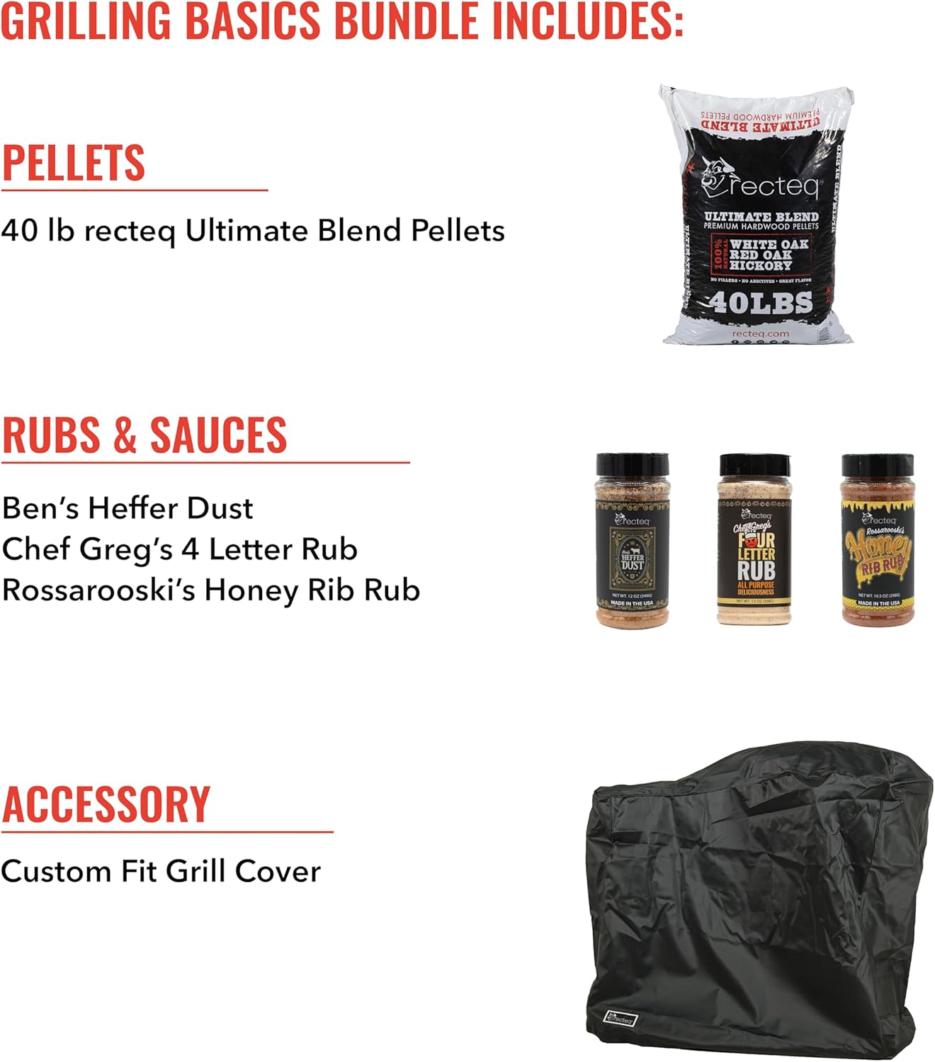 recteq Pellet Grill RT-B380X Bullseye Deluxe + Grilling Basics Bundle, WiFi Enabled Electric Pellet Smoker Grill, Wood Pellets, BBQ Outdoor, Smoke, Sear, and More