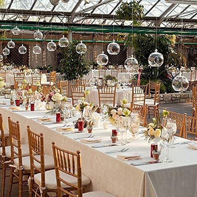 3.15 inches Hanging Tealight Holder Glass Globes Terrarium Wedding Candle Holder Candlestick (18 Pcs/Set) (18pcs)