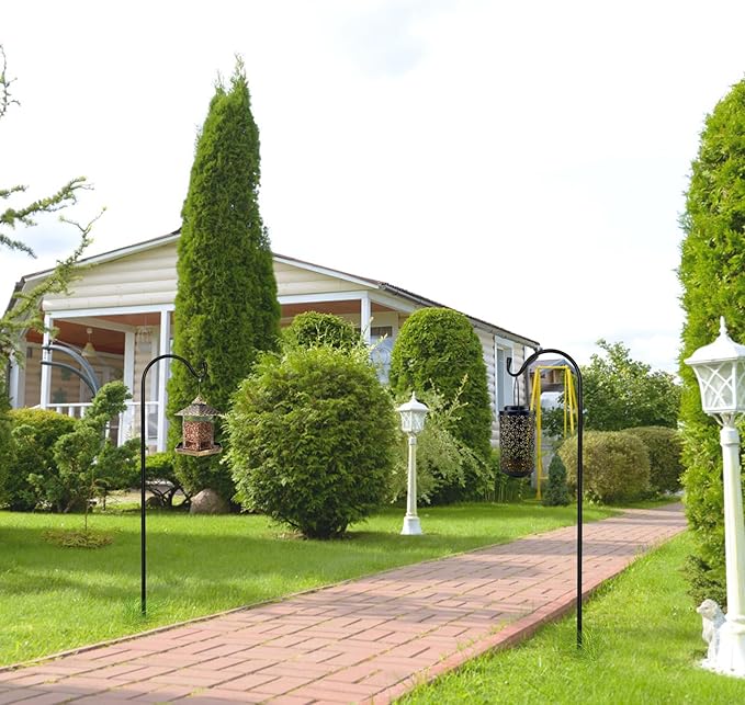 MIXXIDEA 37” Inch Heavy Duty Garden Shepherds Hooks for Outdoor Height Adjustable Plant Hangers Outdoor Shepherds Hook for Bird Feeders, Lanterns,Outdoor Décor, Plants, Wedding, Garden (37inch 8PK)